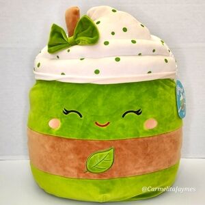 ZAP 🧋FTM 16" Green Matcha Latte w Bow & Sprinkles Original Squishmallow NWT